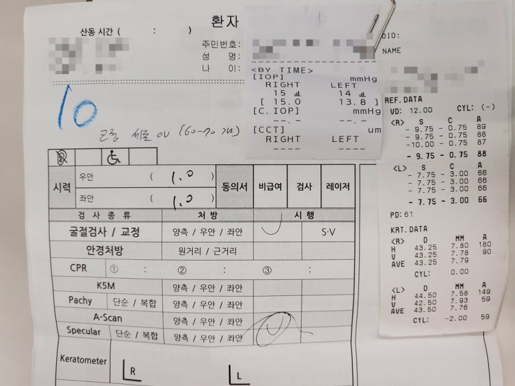  11. 알티산 렌즈 제거 후 9개월 진료 후기 (렌즈 제거 후 라섹에 대하여 물어봄)