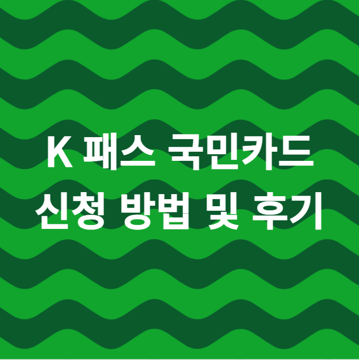  K 패스 국민카드 신청하는 방법 및 후기
