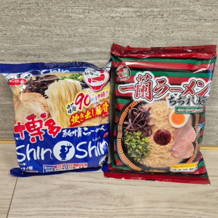  일본 봉지 라면 하카타 신신 vs 이치란 라멘 비교 조리방법