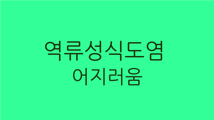  역류성식도염 어지러움 심장도 두근거린다면