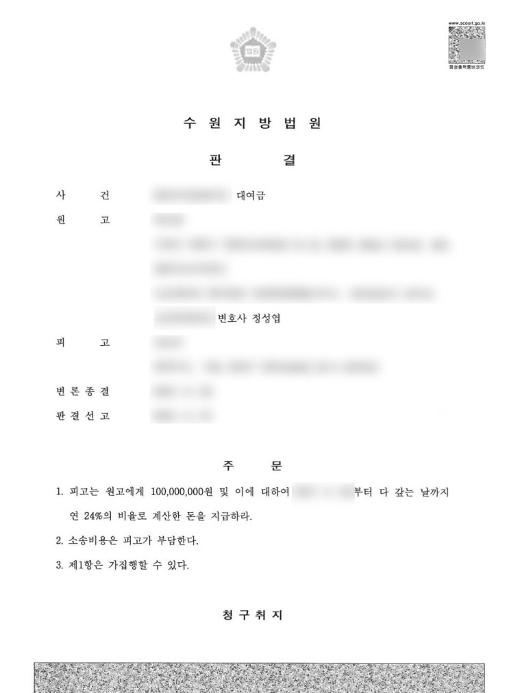  차용증 없이 빌려준 돈, 대여금 청구 승소 사례