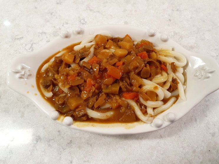  3분 카레우동만들기 휘카레 푸짐해