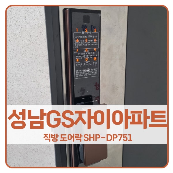  [성남 비디오폰 설치]성남 중원구 하대원동 성남GS자이아파트 직방 도어락 SHP-DP751
