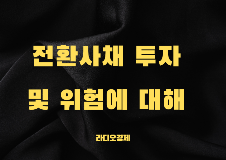  전환사채 투자 및 위험에 대하여