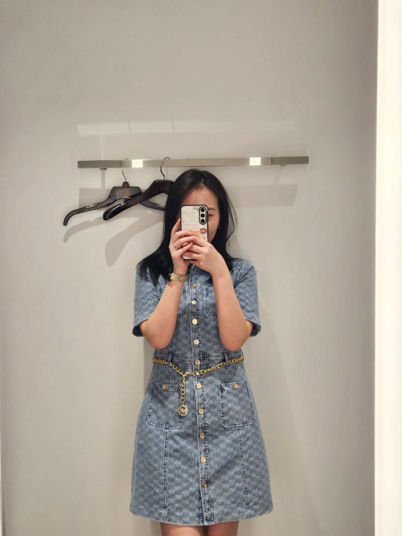 MICHAEL KORS 마이클코어스 체인벨트 데님 원피스 상세리뷰