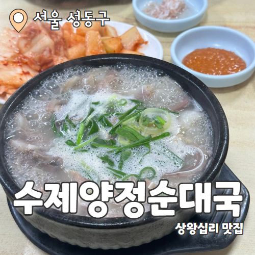  수제양정순대국 : 왕십리역 해장 싹되는 순대국 내돈내산 후기