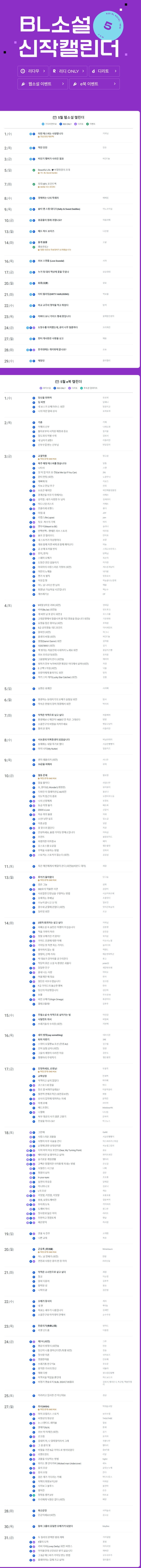 BL소설 신간) 리디 24.05월 BL 소설 신작 캘린더 기대작