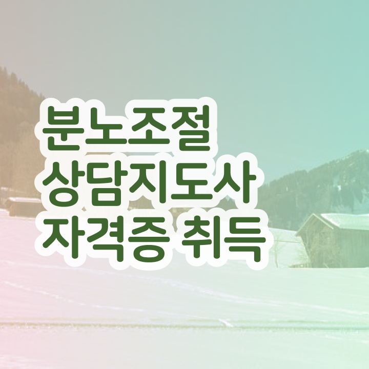  분노조절장애 남편 쉽고 간편하게 분노조절상담지도사 취득 정보