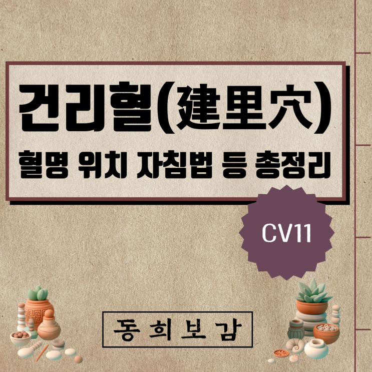  건리혈(建里穴) CV11, 소속경맥 혈명 위치 특성 자침법 등 총정리