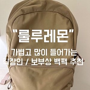 "룰루레몬" 에브리웨어 백팩 사용 후기