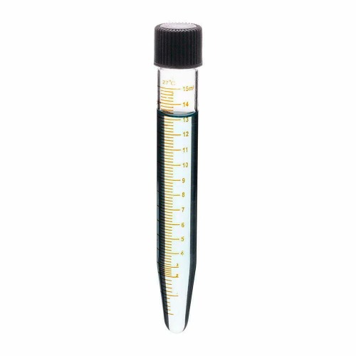  [유리초자] 스크류 캡 눈금 원심관 튜브 Graduated Centrifuge Tube with Screw Cap (Conical Bottom)