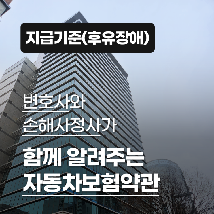  변호사와 손해사정사가 알려주는 자동차보험약관 (지급기준/후유장해편)