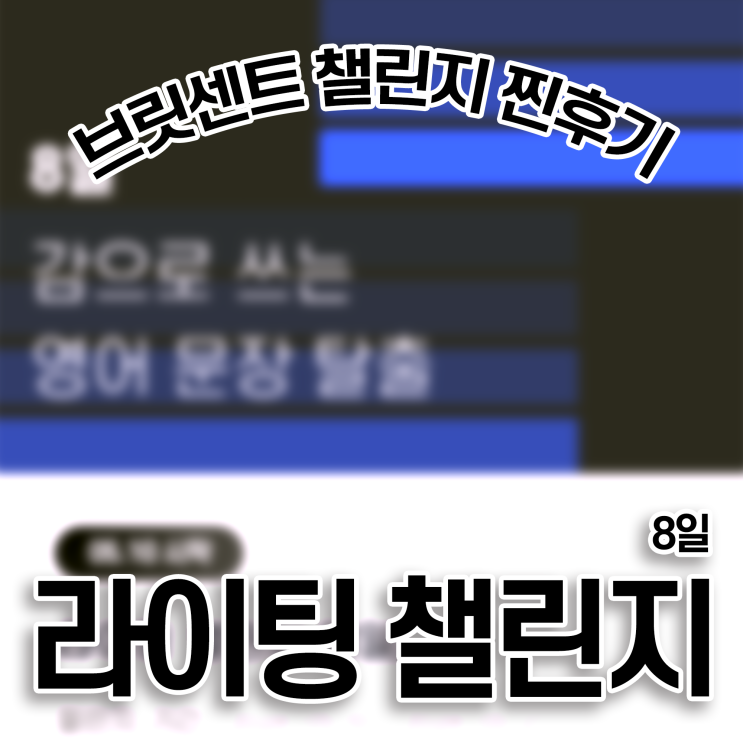  브릿센트 챌린지 라이팅 8일 후기 영어 공부 방법
