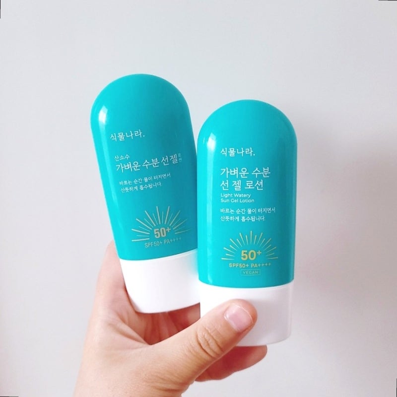 식물나라 가벼운 수분 선젤 로션 선크림