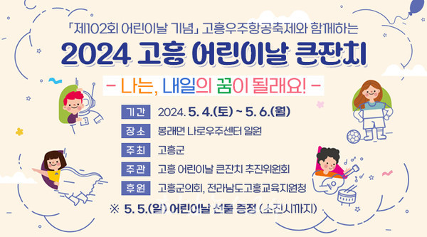  어린이날 기념, 누리호 발사장 견학·우주로봇 탐사 체험 등 고흥 나로우주센터에서 큰잔치 개최