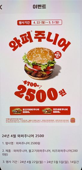 24년 5월 버거킹 행사 정보 (feat 버거킹 24년 5월 행사 정보)