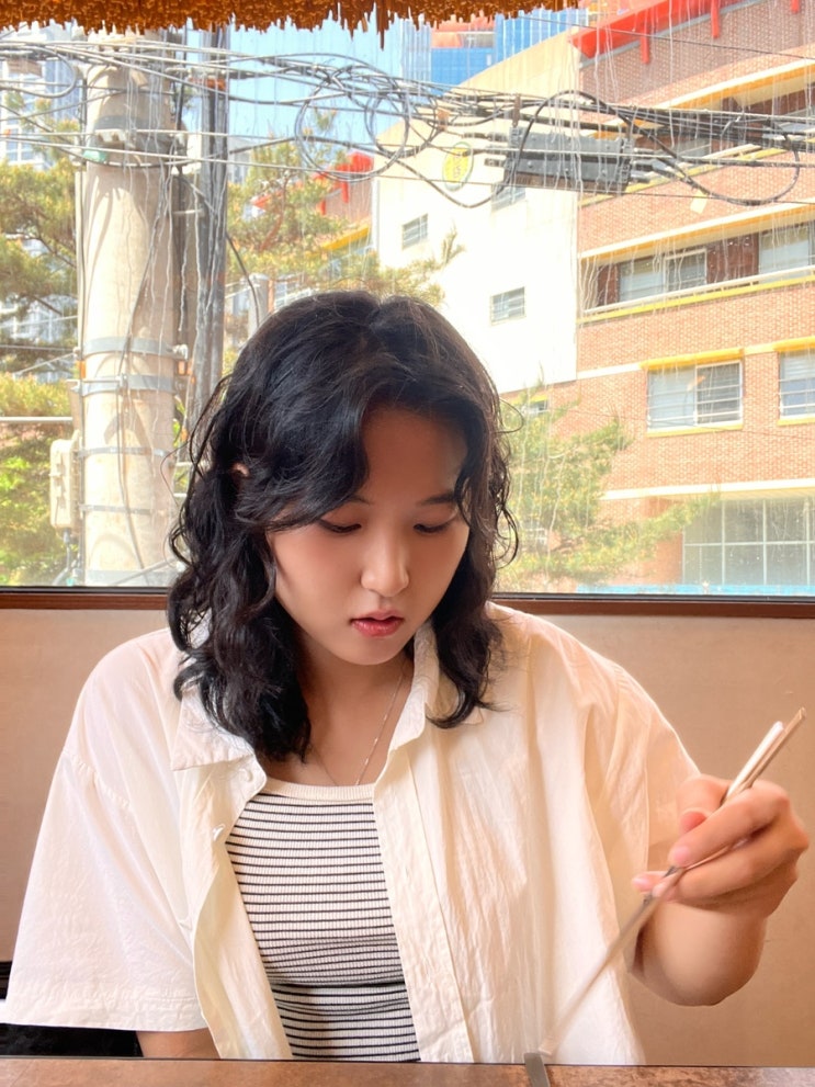  북가좌동 미용실 여성 중단발 극손상펌 전문 가좌역 헤어디하트