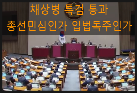 <b>채상병 특검</b> 통과, 총선 민심인가 <b>입법</b> 독주인가