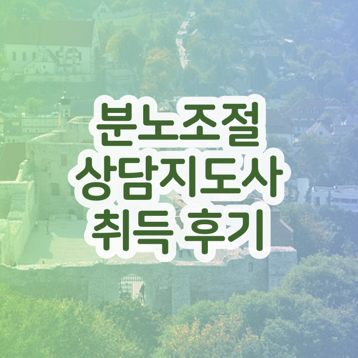  1급분노조절상담지도사교육원추천 분노조절상담지도사자격증 합격 비법 , 취업