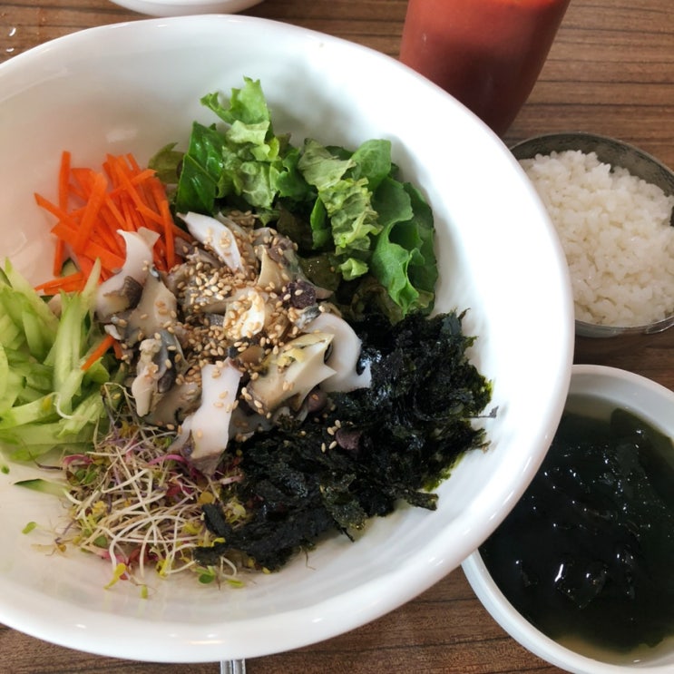  신시모도 맛집 해당화나들목 소라찜 소라칼국수 비빔밥 찐맛!