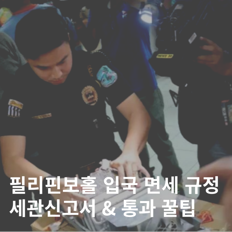  필리핀 보홀 면세한도 입국 세관신고서 세관 통과 팁