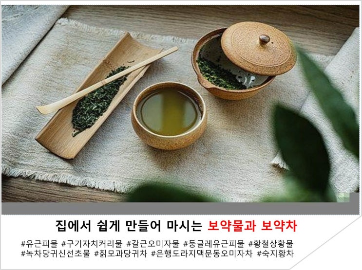  집에서 쉽게 만들어 마시는 보약물과 보약차