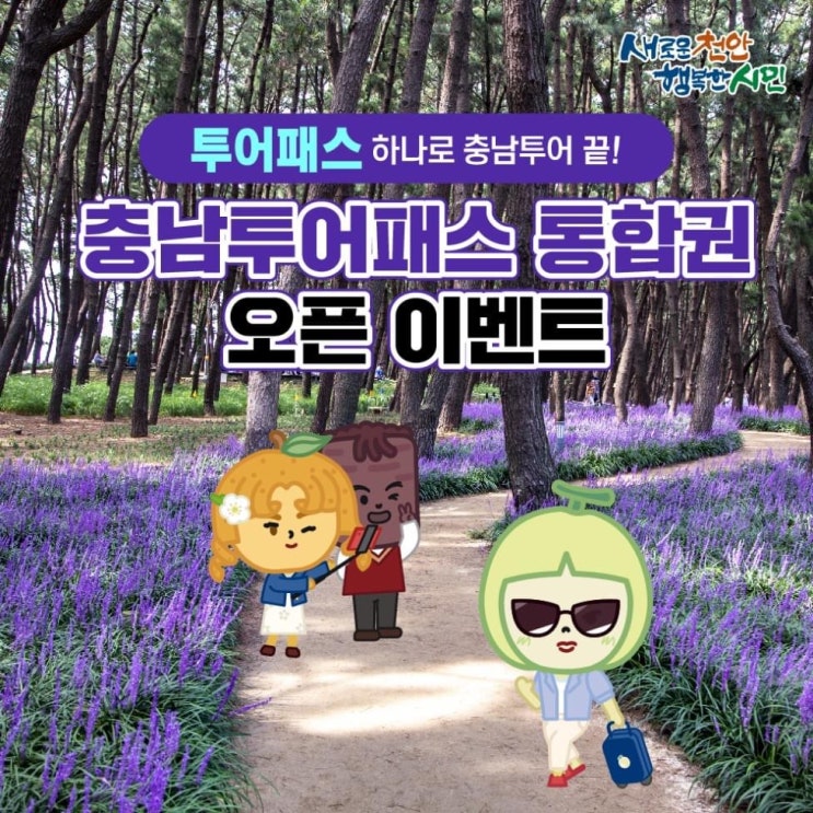 충남 가볼만한곳 투어패스 하나로 충남 여행 끝! 충남투어패스 통합권 오픈 이벤트 | 천안시청페이스북