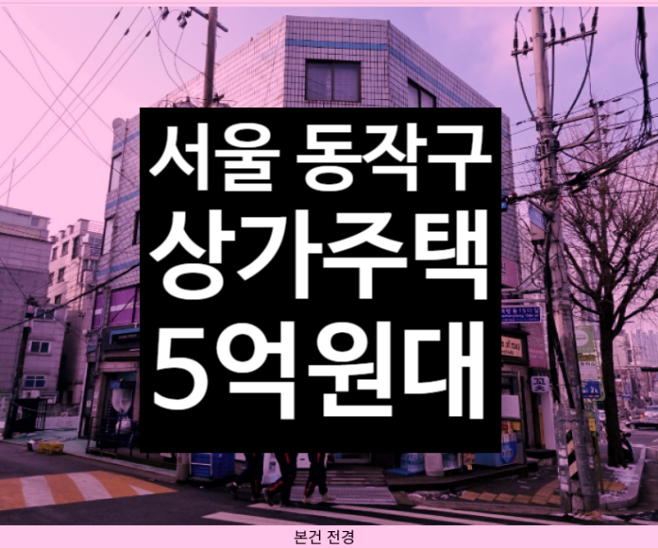  서울 동작구 상가주택 건물주 투자금 4억대(법원경매 2023타경11950)