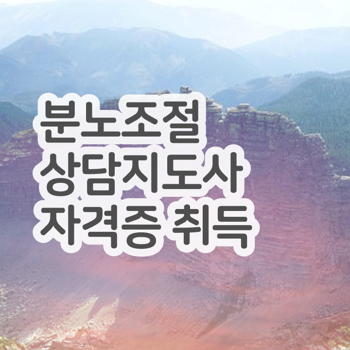  1급분노조절상담지도사전문교육원 분노조절상담지도사 구체적인 합격 전략