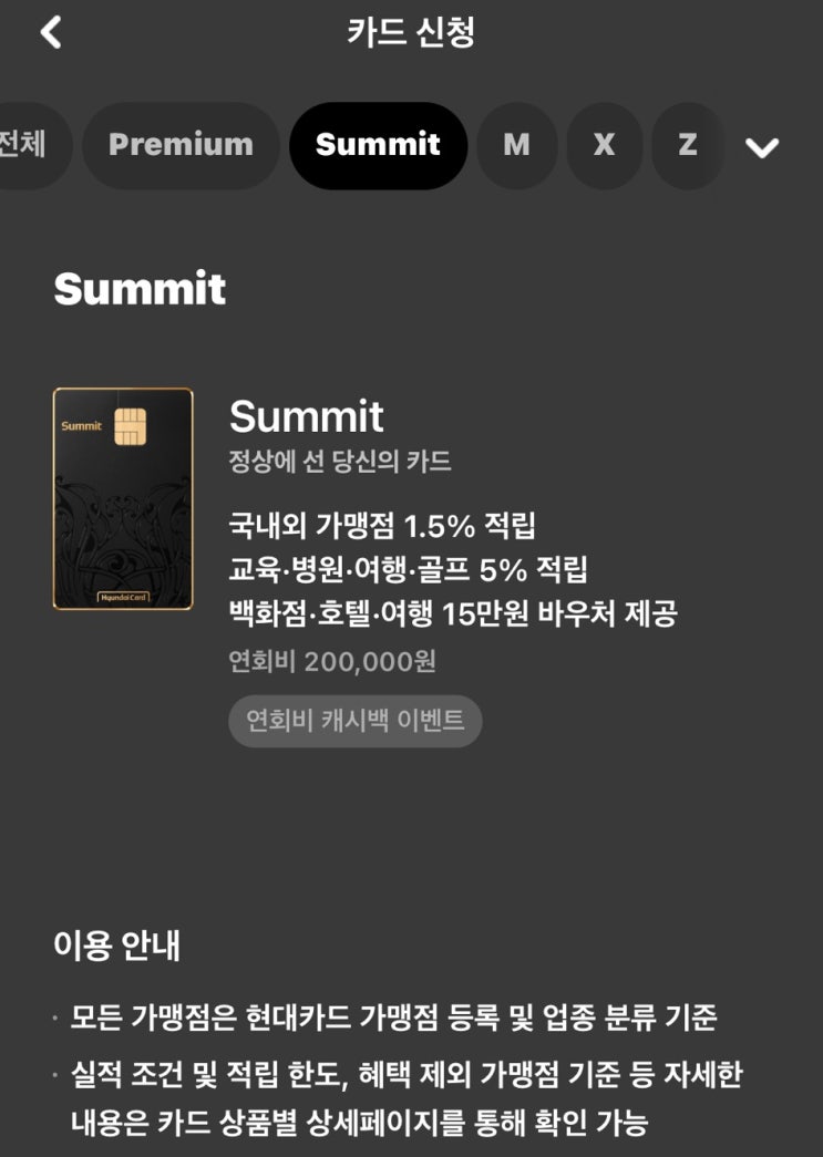  정상에 선 당신의 카드, 현대카드 Summit