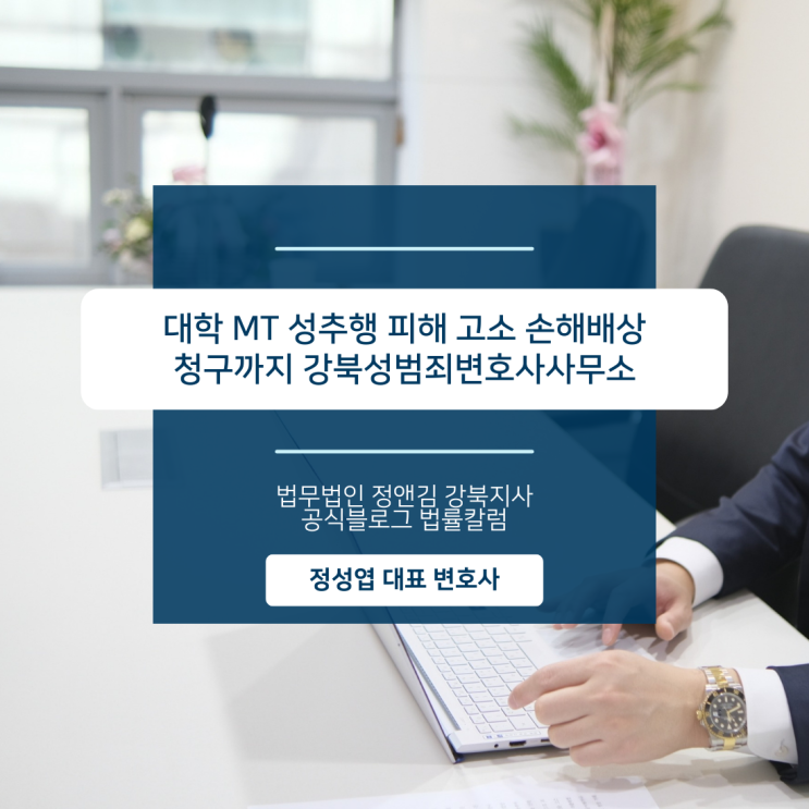  대학 MT 성추행 피해 고소 손해배상 청구까지 강북성범죄변호사사무소