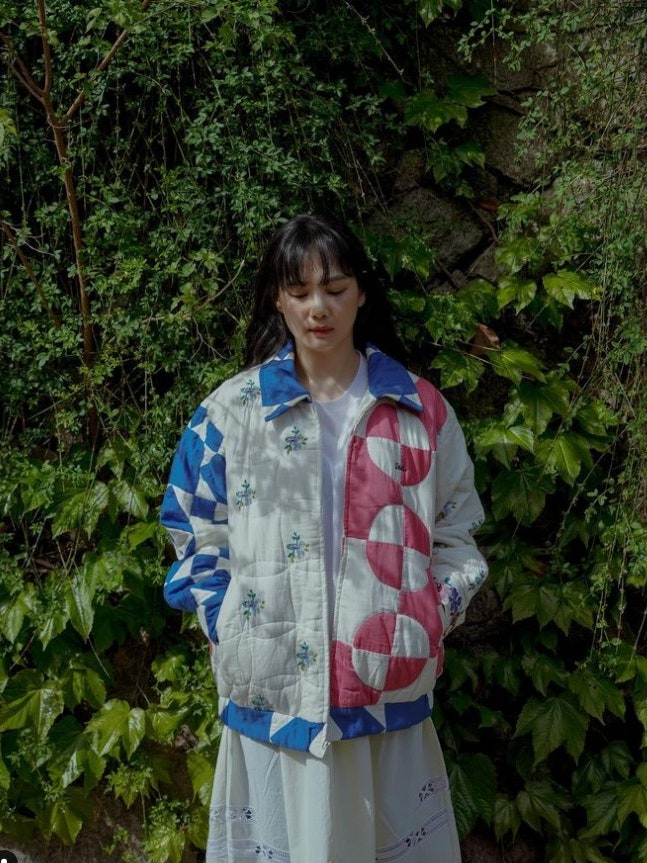  윤승아 인스타그램 퀼트 자켓 코디, Sea NY TANYA JACKET-MULTI 브랜드 추천!