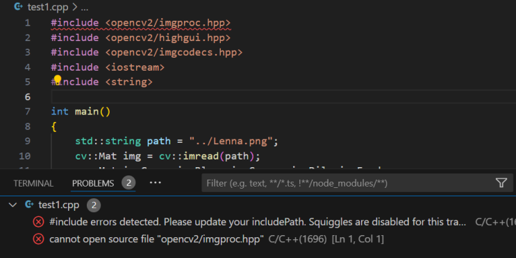  [OpenCV] VSCode #include path 추가하기