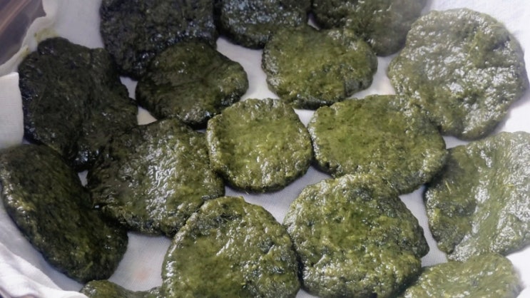  친정 집에서 쑥개떡 만들기 배우고 왔어요
