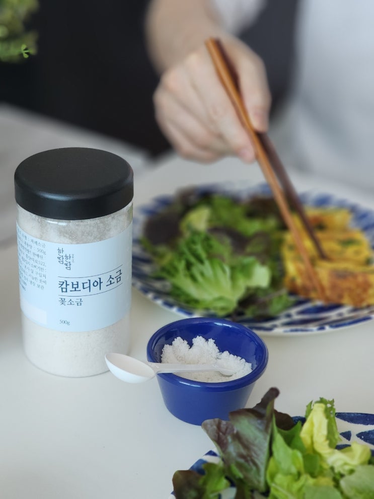  프리미엄 맛있는 꽃소금 한땀한땀 캄보디아 소금으로 계란말이 건강 소금차 만들기