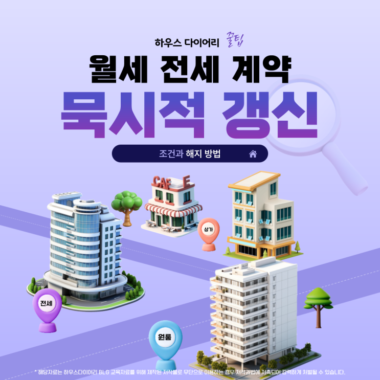  월세 전세 묵시적갱신 조건과 해지 그리고 계약서 작성