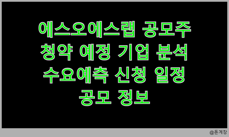  에스오에스랩 공모주 청약 예정 기업 분석 수요예측 신청 일정 공모 정보
