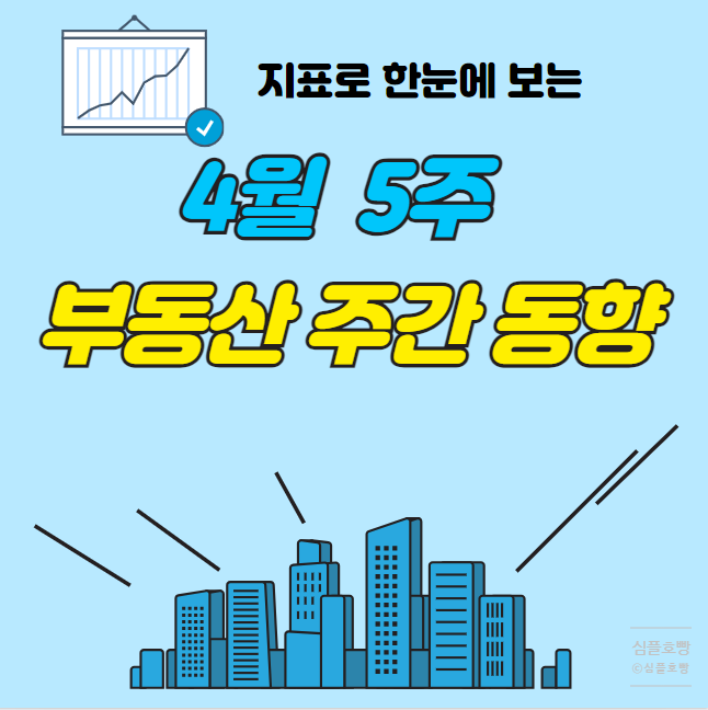 KB부동산 시세조회 통계 4월 5주 주간아파트동향 - 서울 매매 -0.02%, 전세 +0.09%