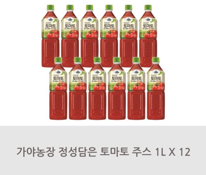  [토마토의 효능] 가야농장 토마토농장 PET, 1L, 12개