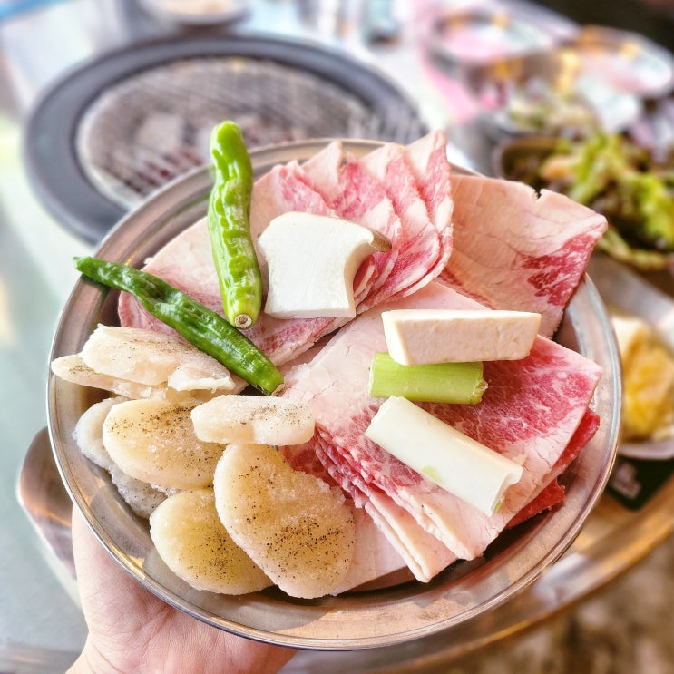  마곡역맛집 차돌그릴 서울 식물원 근처 가성비 소고기 삼합 맛집 야장 분위기