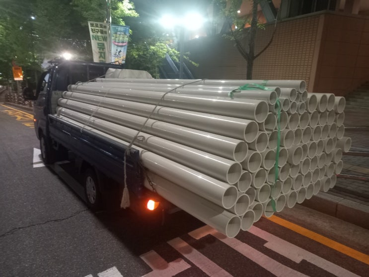  PVC VG1, PVC부속 등 PVC배관자재 납품 / 용인시 수지구 A대형마트 죽전점 물류창고 설비공사 현장