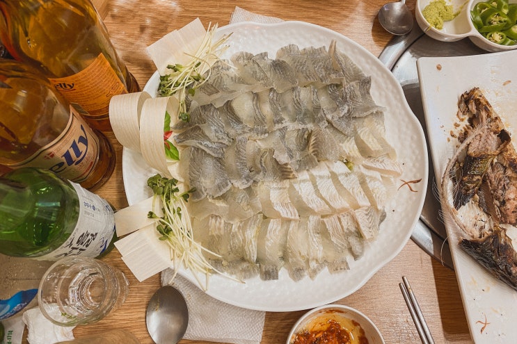  가산 목포회수산에서 도다리회에 오징어회까지 먹어재꼈던 날