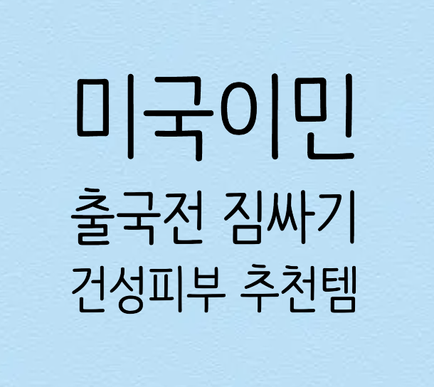  미국이민 출국 짐싸기 / 한국에서 사갈 것 / 건성 기초 화장품 추천 / 이민가방
