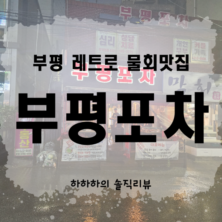  비쏟아지던 날 부평술집 부평포차에서 물회를