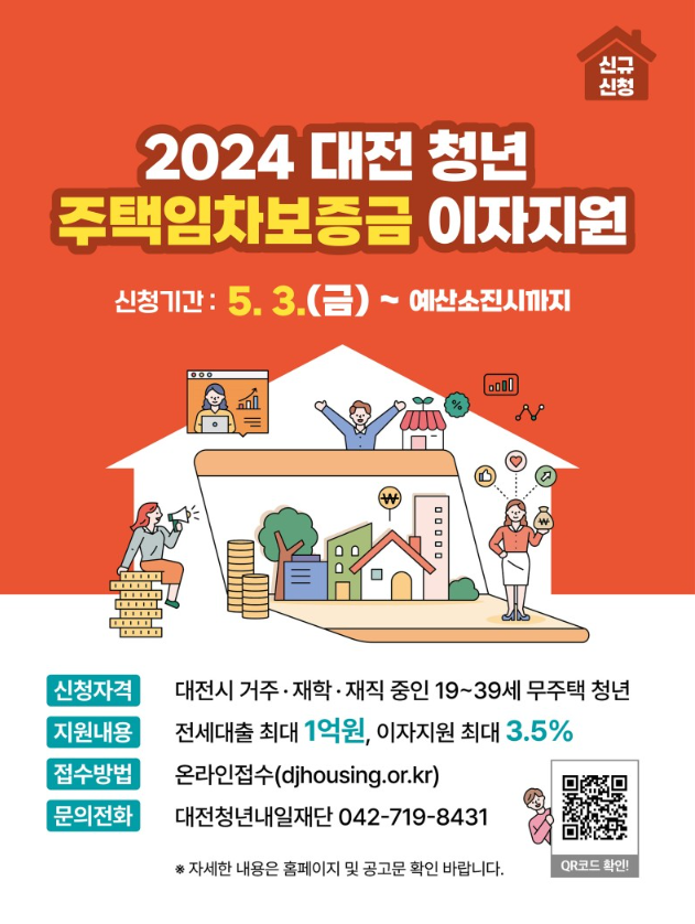  대전 청년이라면 무조건! 청년 임차보증금 이자지원 2024년 기준 (5.3~)