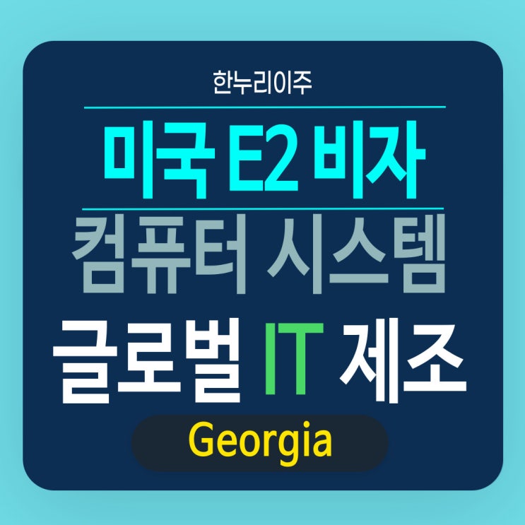  컴퓨터 시스템 통합 글로벌 IT 제조기업 E2비자 승인