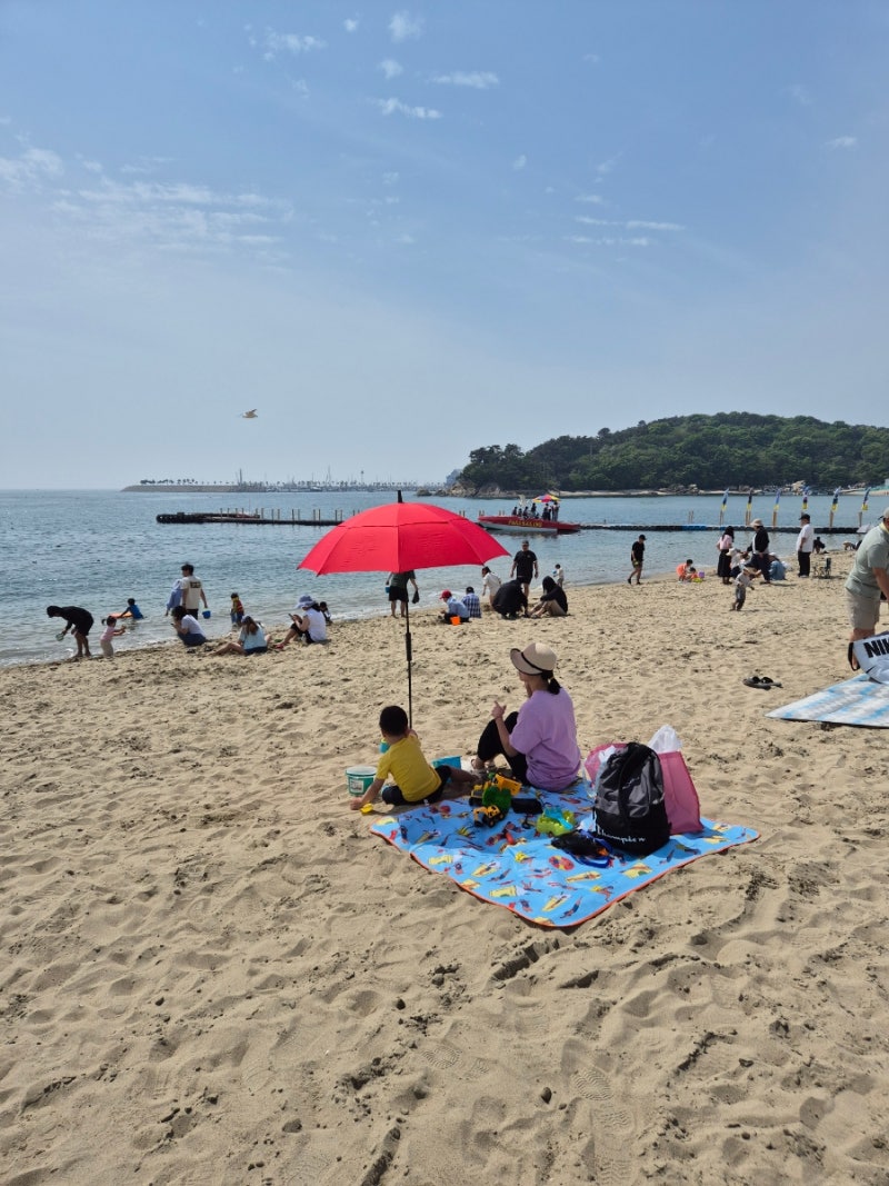 아이랑 5월 왕산해수욕장 물 온도는? (주차,물때,해루질, 텐트 꿀팁)