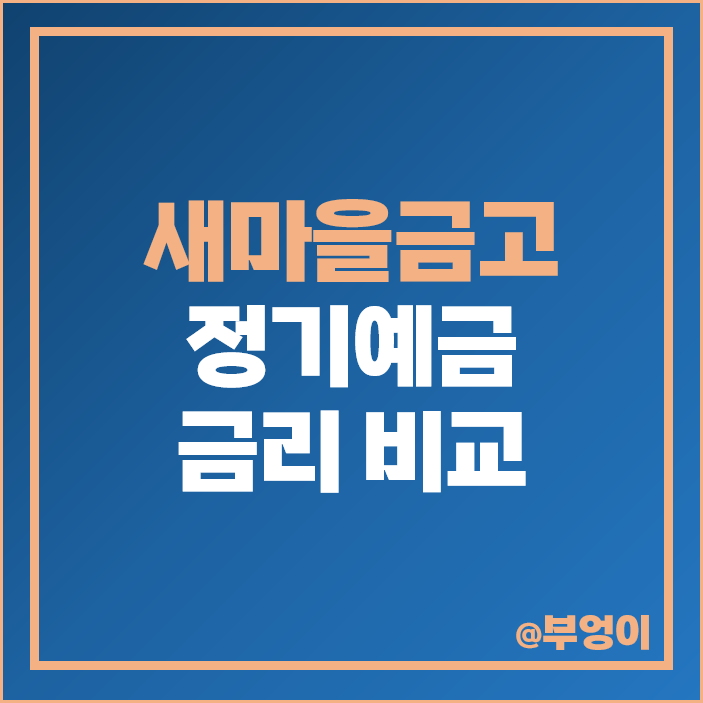 새마을금고 정기예금 금리 특판 비교 이자 높은 예금 특판 추천 새마을금고 정기예금 금리 특판 비교 이자 높은 예금 특판 추천
