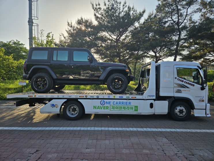  지프 랭글러 루비콘 대구광역시 북구에서~동해항 수출차탁송 단독캐리어탁송 어부바탁송 수입차탁송 장거리탁송.[제이원캐리어]