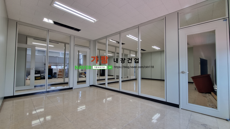  부산 강서구 대저동 소재 SGP 유리칸막이 A-TYPE, D-TYPE 혼합시공